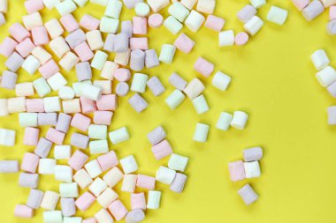 Pastel Şekerleme Şekerleme Üst Görünümü Soluk Sarı Masa Bazı Dağılmış