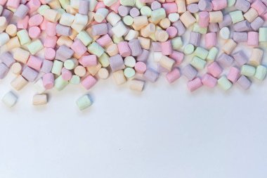 Pastel Şekerleme Şekerleme Üst Görünümü Bazı Soluk Beyaz Masa Dağılmış