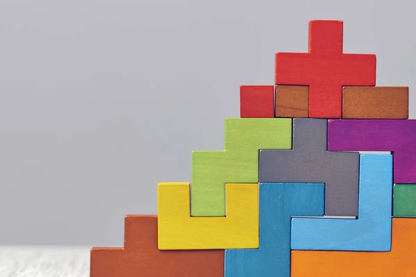 Staircase wooden cubes. Business development concept. Concept of progress. — Stock Photo, Image