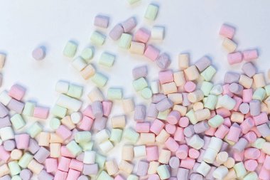 Pastel Şekerleme Şekerleme Üst Görünümü Bazı Soluk Beyaz Masa Dağılmış