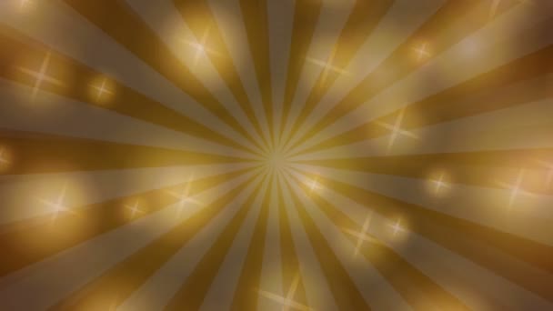 Animation of abstract geometric background. golden stars shine and yellow rays intersect each other — Stock Video