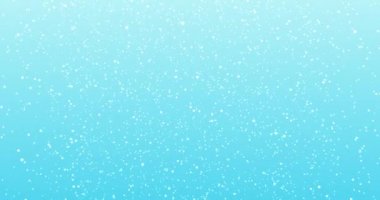 Soyut mavi gökyüzüne yağan güzel gerçekçi kar. Boşluk canlandırmasını kopyala.