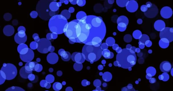 Abstrakte isolierte verschwommene festliche Blaulichter mit Bokeh. Funkelnde kreisförmige 3D-Animation. Blaulicht. Videoanimation. Minimales Filmmaterial Coverdesign. Futuristisches Design. Archivbild — Stockvideo