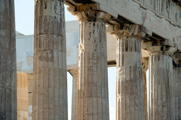 Oszlopok Partenon, Acropolis-Athén, Görögország — Stock Fotó