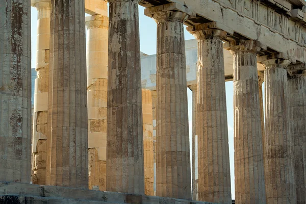 Colunas de Partenon, Acrópole de Atenas, Grécia — Fotografia de Stock