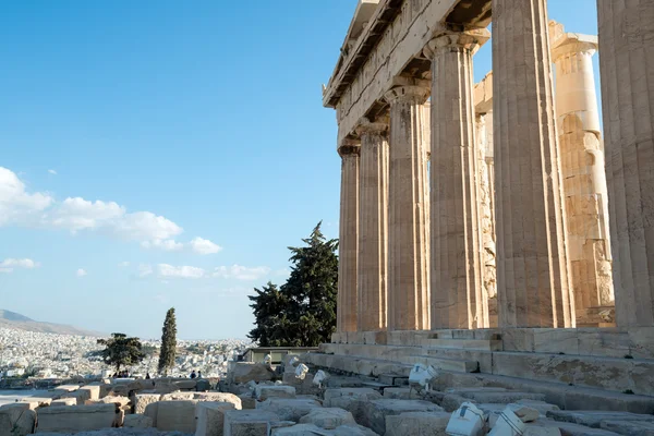 Säulen des Parthenons, Akropolis von Athen, Griechenland — Stockfoto