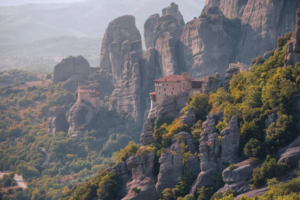 Stock image Rousanou and St. Nicholas Anapausas monasteries, Meteora, Greece