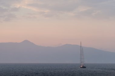 Akşam sahne, Corfu, Yunanistan 