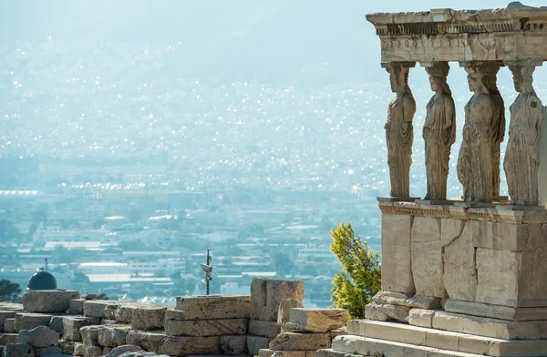 Le Porche des Caryatides, temple d'Erechtheion, Acropole d'Ath — Photo