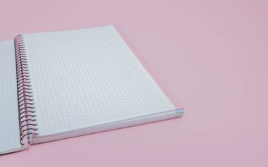 Pembe arka plan üstünde defter