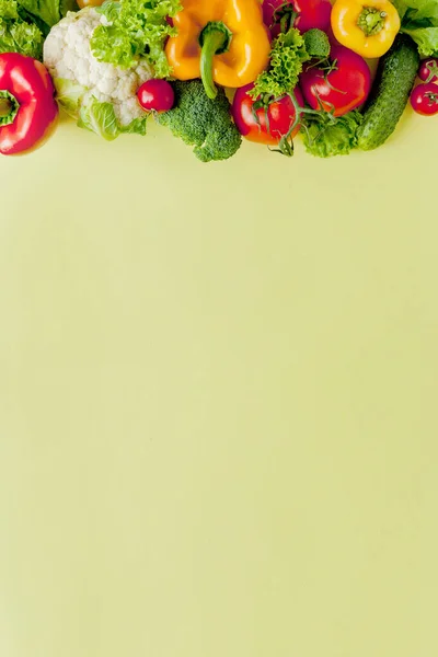 Layout saudável de alimentação limpa, comida vegetariana e nutrição dietética — Fotografia de Stock