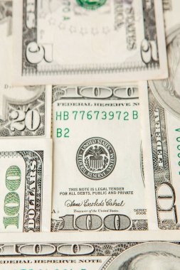 Karışık Doları para arka plan. Dolar arka planı kapat