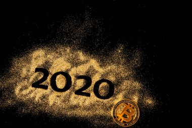Mutlu yıllar 2020. İki ve sıfır numaraların yaratıcı kolajı