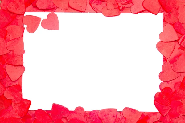 Frame van harten, plaats voor tekst. Aftelkalender voor Valentijnsdag — Stockfoto