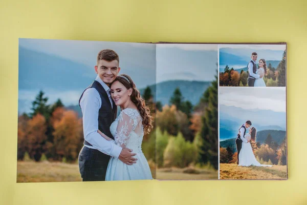 Luxus weiße Lederhochzeit Fotoalbum und Fotobuch — Stockfoto