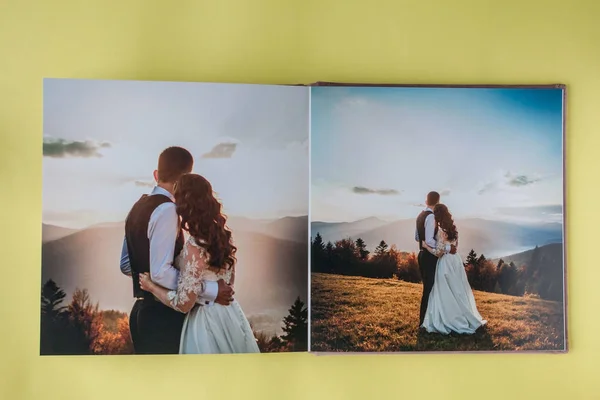 Luxus fehér bőr esküvői fotó album és fotóalbum — Stock Fotó