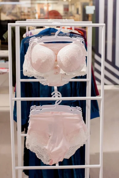 Underwear Corset at the Shop Window. Underwear in Shop Display
