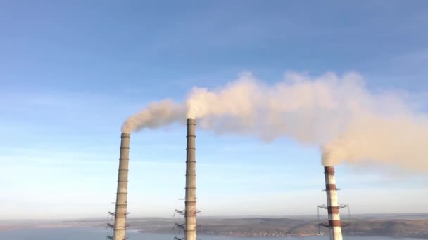 Széntüzelésű Erőmű Ipari Füsthalom — Stock videók