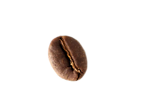 Shiny fresh roasted coffee bean isolated on white background — 스톡 사진