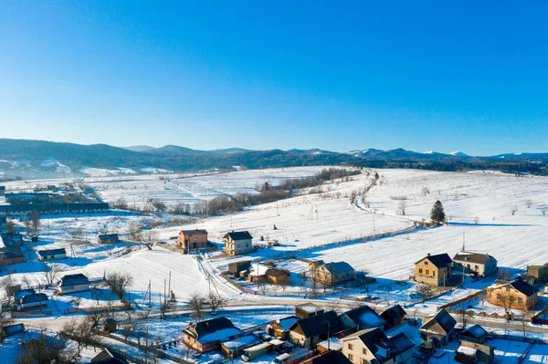 Luftaufnahme Über Privathäuser Winter — Stockfoto