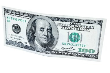 Yakından bakıldığında 100 dolar izole edilmiş..