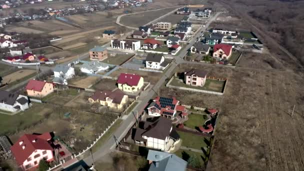 Ukrayna Daki Konutların Havadan Görünüşü Kimisi Çatı Panelleri Üzerine Inşa — Stok video