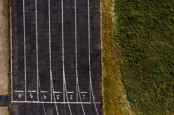 Texture Piste Cours Exécution Avec Numéros Voie Arrière Plan Piste — Photo