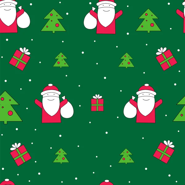 Patrón vectorial inconsútil de Santa Claus. Fondo de vacaciones de Navidad . — Vector de stock