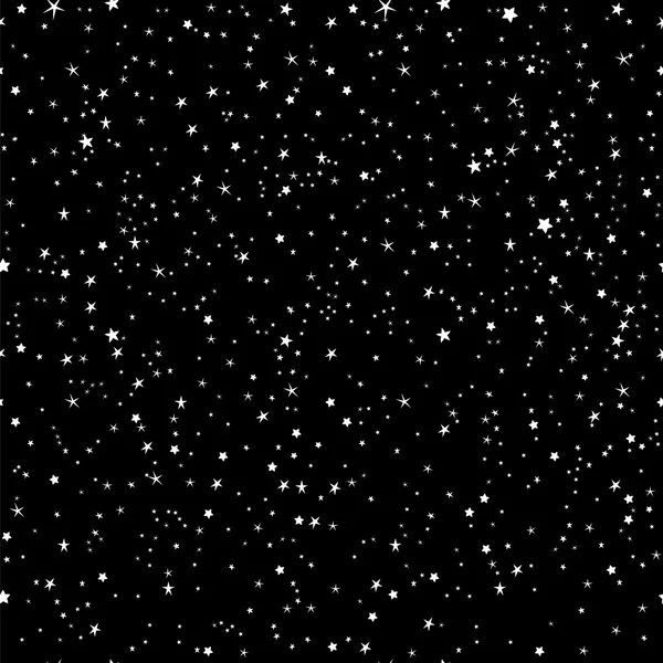 Spazio Stelle Sfondo Cielo Notturno Stelle Bianco Nero Modello Vettoriale Vettoriale Stock