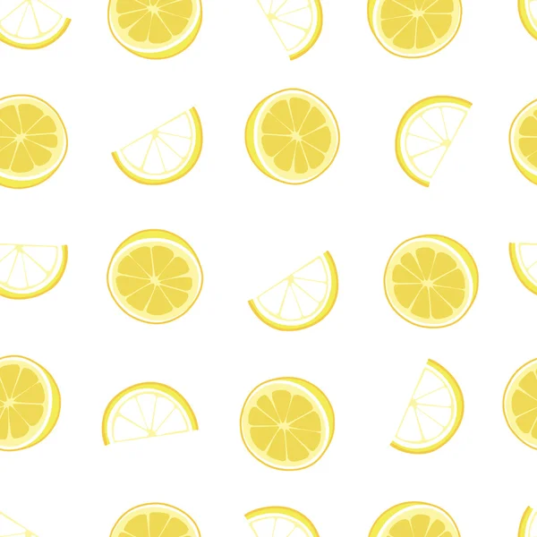 White Yellow Lemon Textile Print Seamless Vector Pattern — Stock Vector