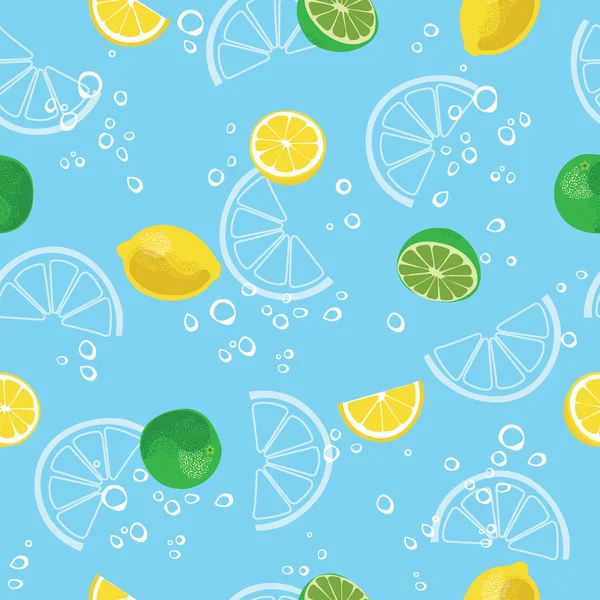 Limón y limonada patrón de vectores sin costuras . — Vector de stock