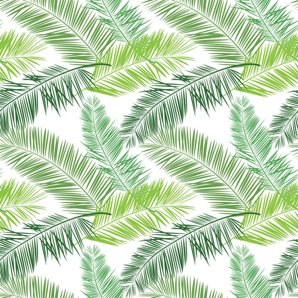Зеленый и белый вектор пальмового вектора безseamless узор. Гавайские рубашки . — стоковый вектор