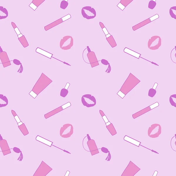 Lovander and pink makeup seamless vector pattern for momen. — Διανυσματικό Αρχείο