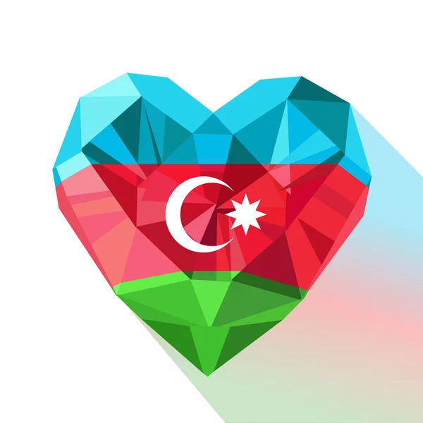 Vektor Azerbaijans Herz mit der Fahne der Republik Azerbaijan. — Stockvektor