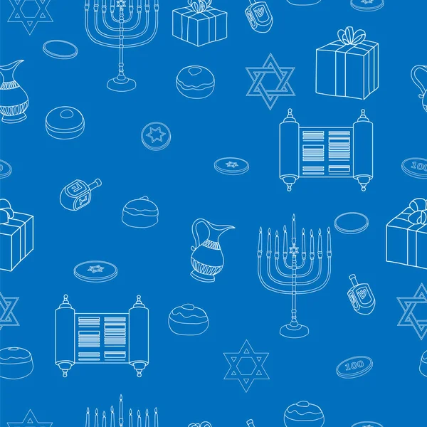 Vector feliz Hanukkah vacaciones sin costura patrón de fondo . — Archivo Imágenes Vectoriales