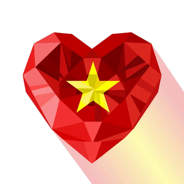 Estilo plano logotipo símbolo del amor Vietnam . — Vector de stock