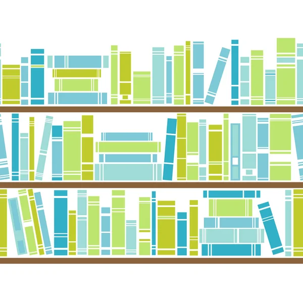 Bookshelf seamless vector pattern. Illustration — Stock Vector