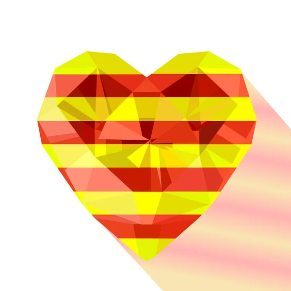 La Senyera, cuore con la bandiera della Catalogna Illustrazioni Stock Royalty Free