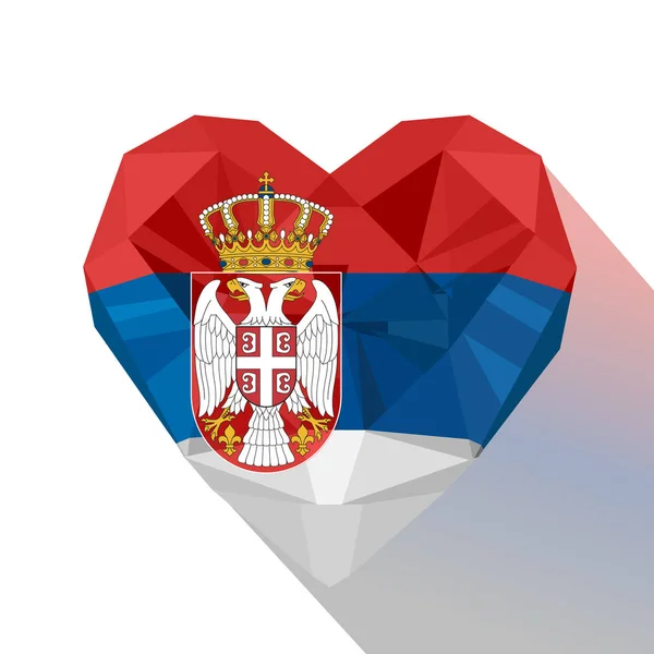 Vetor coração sérvio, bandeira da República da Sérvia . Vetores De Stock Royalty-Free