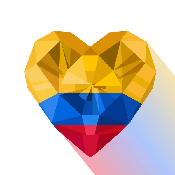 Coração de vetor a bandeira da República da Colômbia . Vetor De Stock