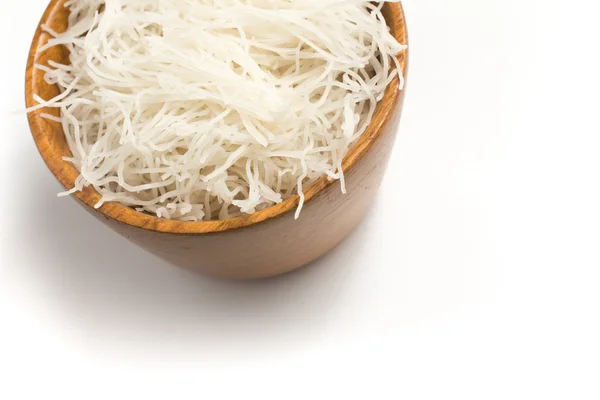 Macarrão chinês. Vermicelli de arroz Massa em uma tigela — Fotografia de Stock