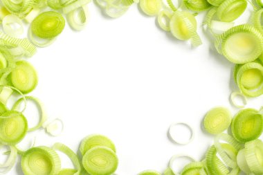 Taze pırasa çerçeve