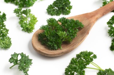 Bir kaşık içine maydanoz