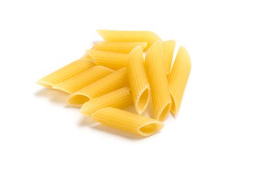 Penne. Bir makarna yakın çekim