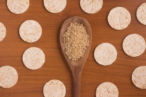 Rice cookies. Top view — Stock Photo, Image