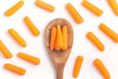 Mini Carrots Into a spoon clipart