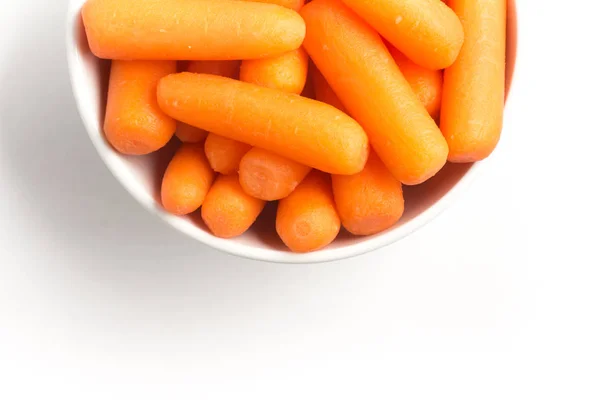 Мини-Carrots Into a Bowl — стоковое фото