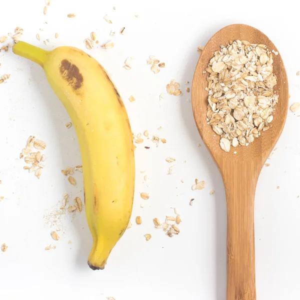 Ovesné vločky s banánem — Stock fotografie