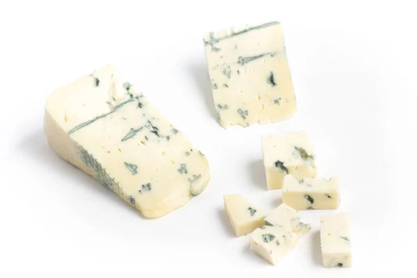 Scheibe Gononzola-Käse. roquefort — Stockfoto