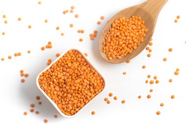 Kırmızı veya bir kase içine Kanada turuncu mercimek